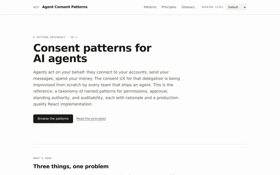 Agent Consent Patterns homepage